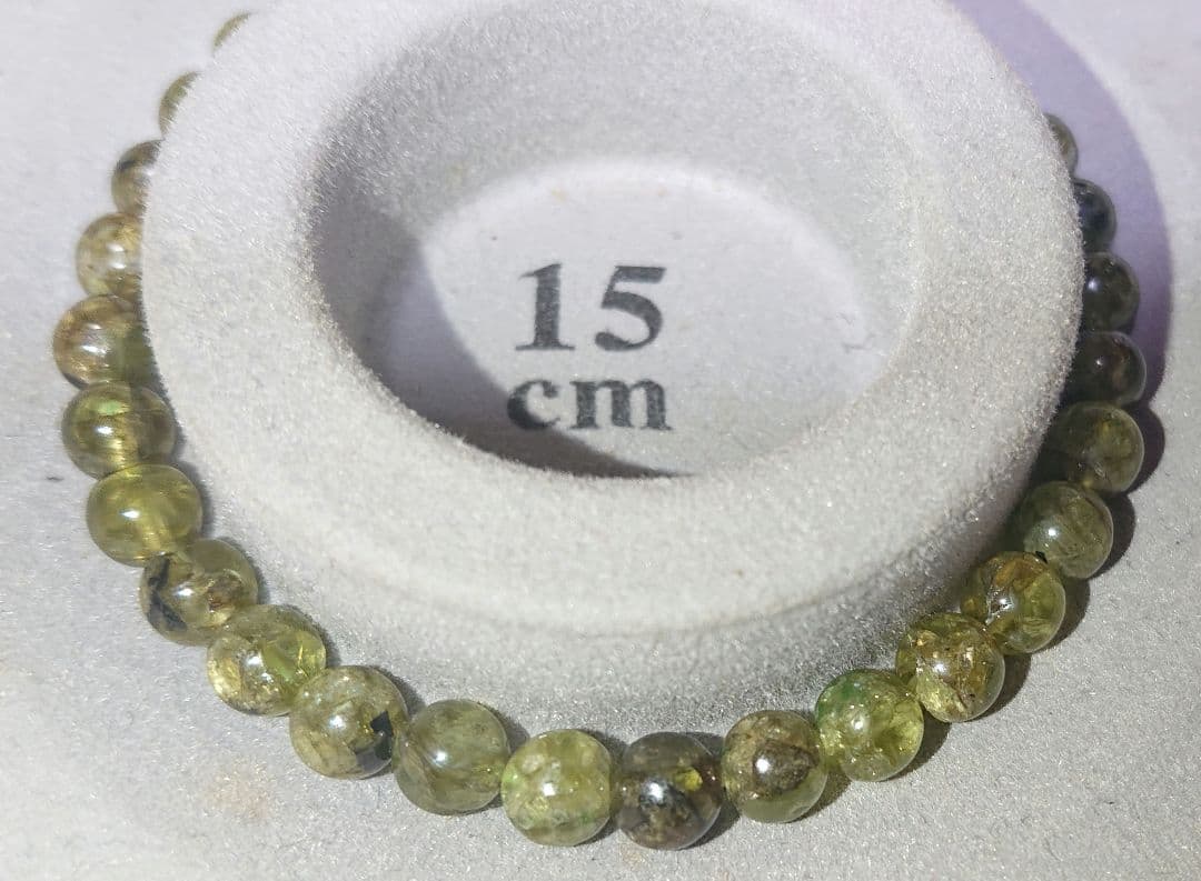 天然石ブレスレット ペリドット15cm 緑系