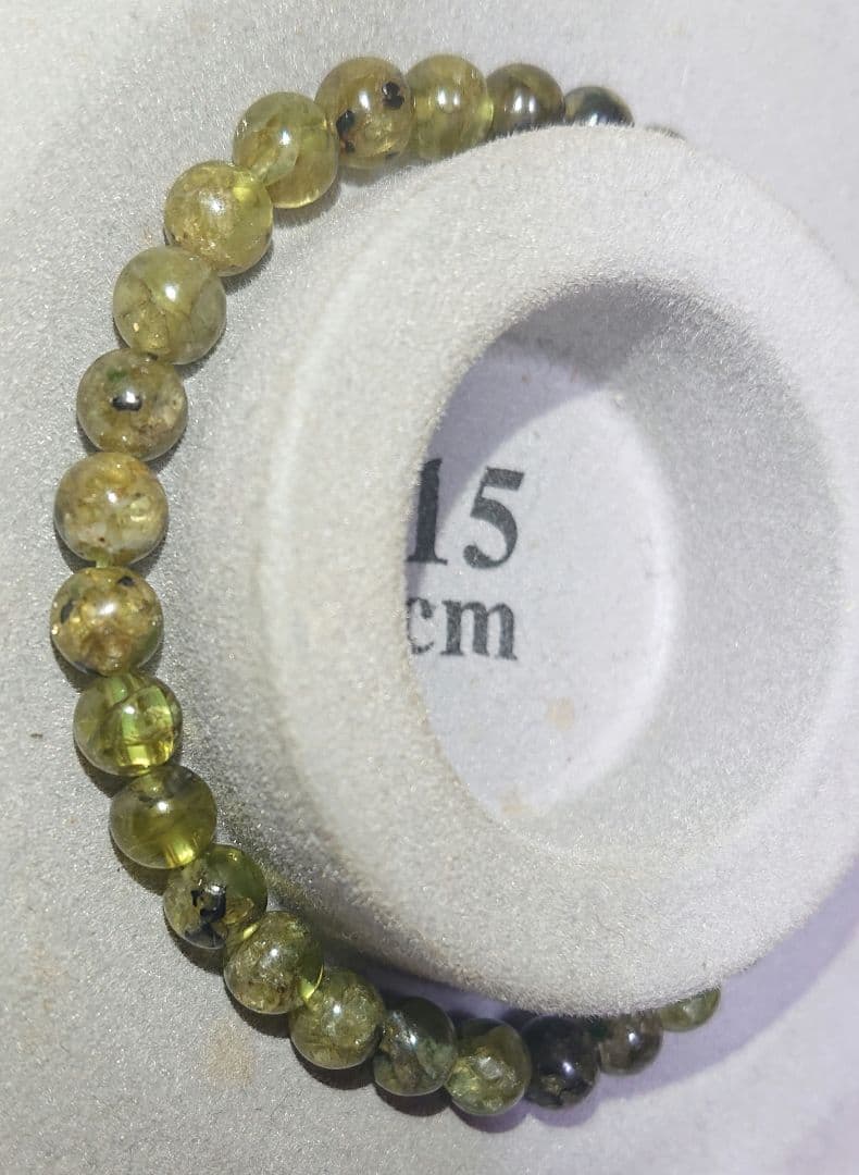 天然石ブレスレット ペリドット15cm 緑系