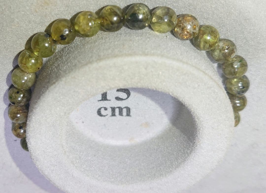 天然石ブレスレット ペリドット15cm 緑系