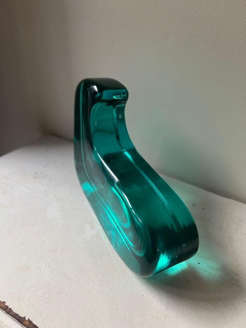 minä perhonen 青と緑のガラスバード置物