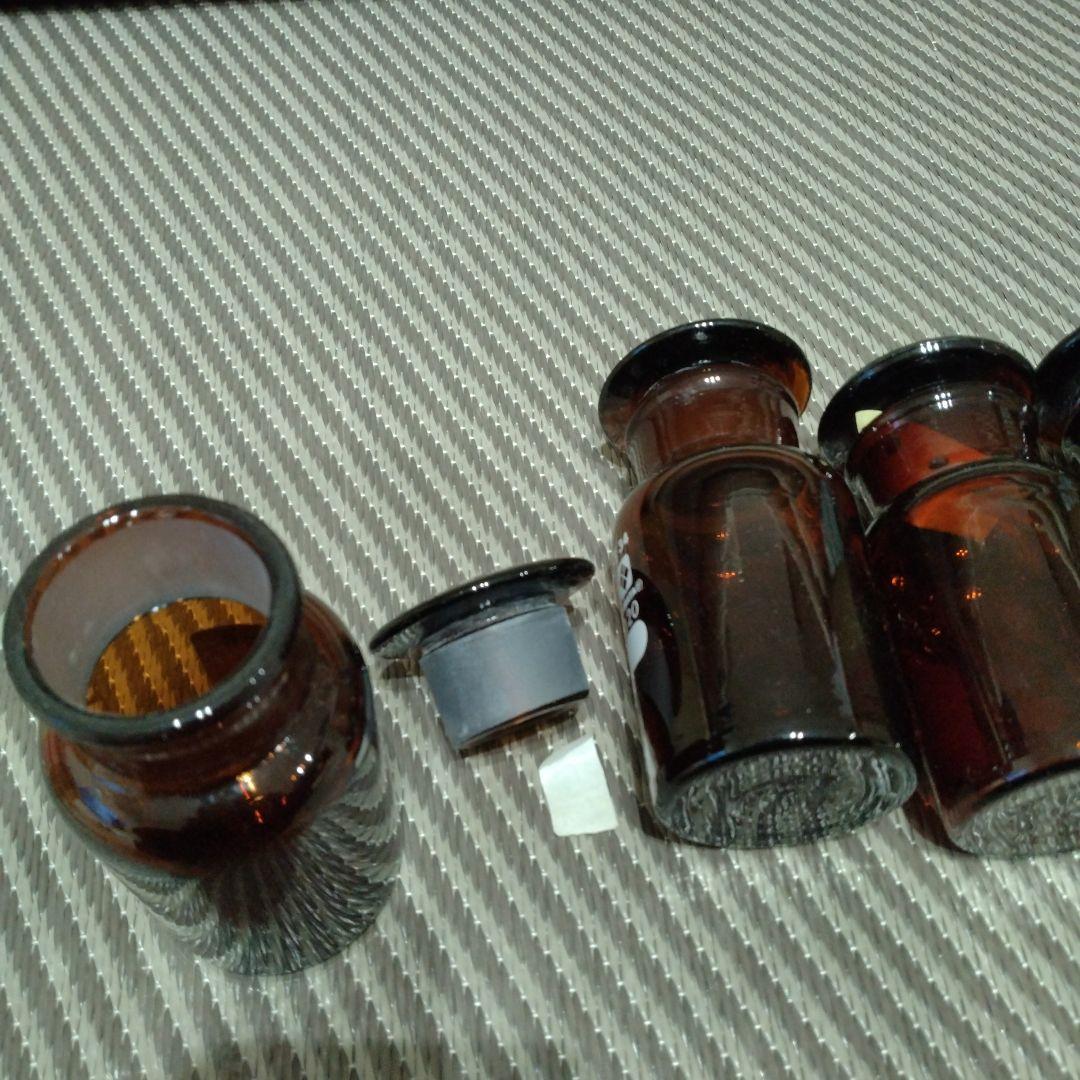 柴田科学　試薬びん 広口共栓 茶　120ml 5個