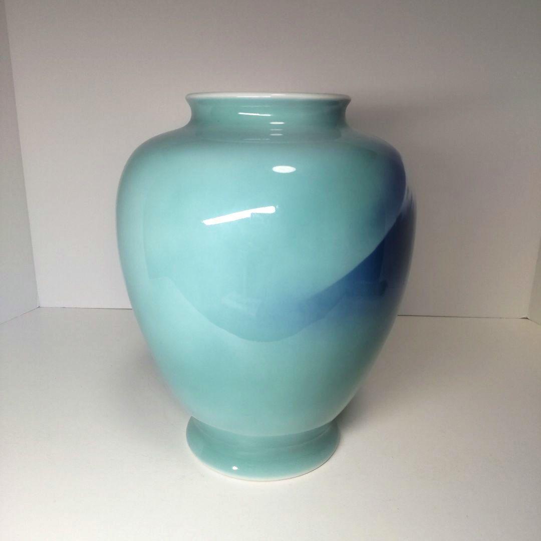 未使用 美品 有田焼 宮内庁御用達 深川製磁 花瓶 生花 富士山