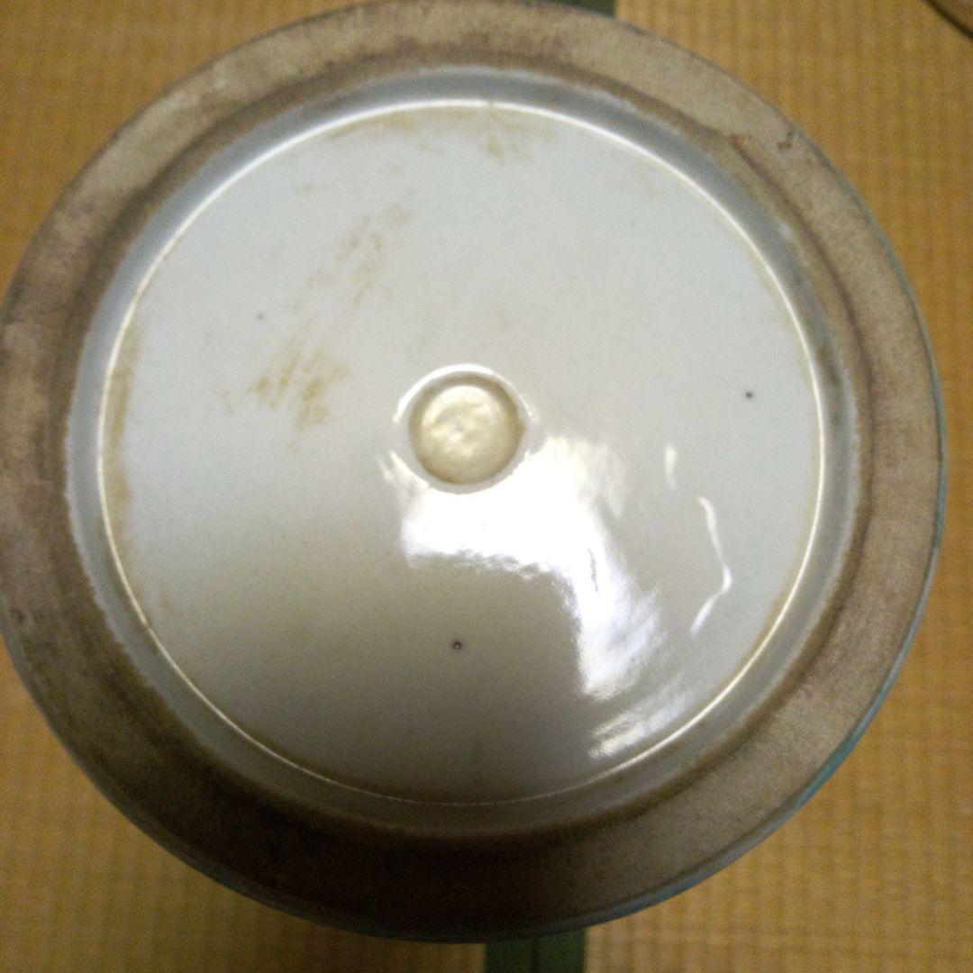 青と緑の花模様 陶器花瓶 約46cm