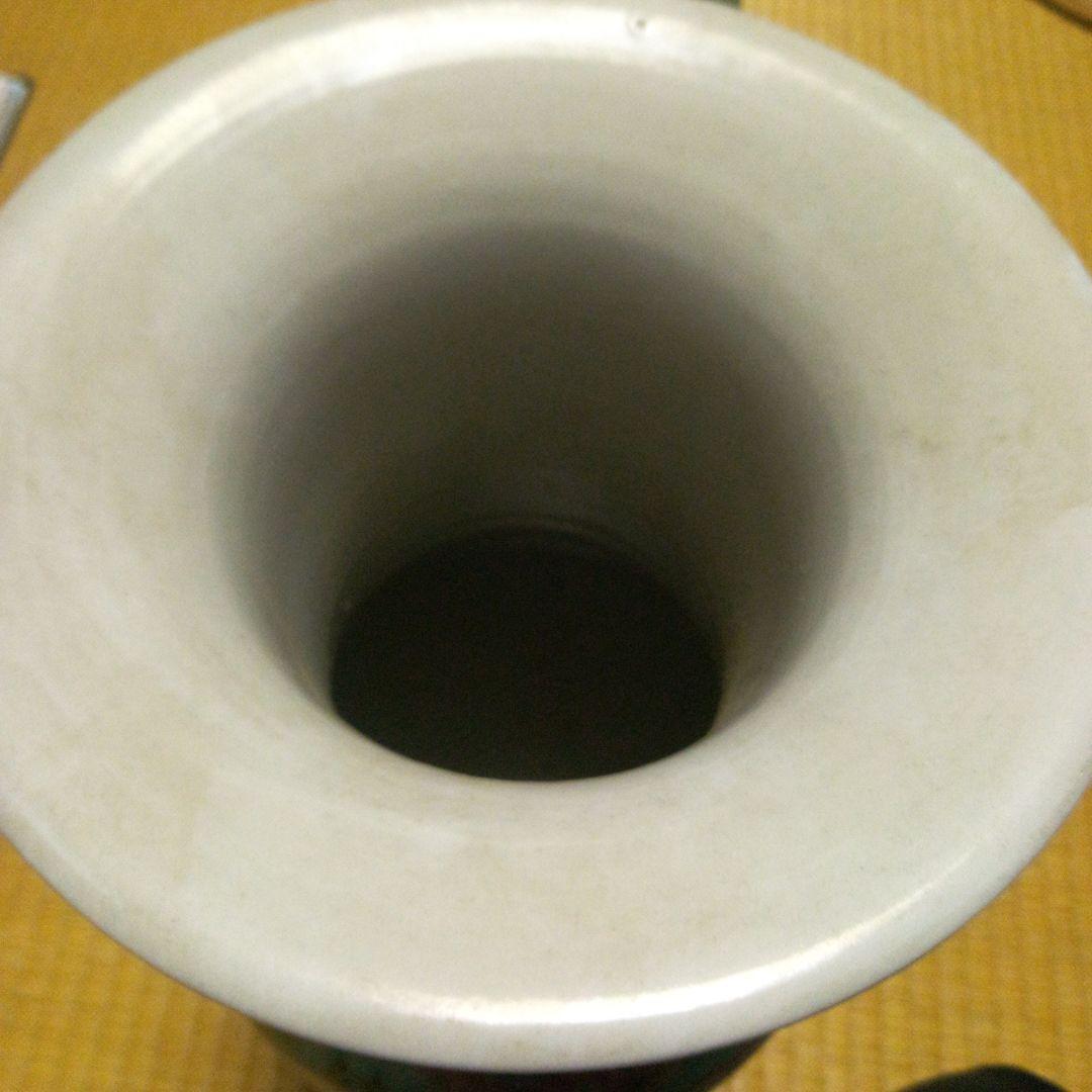 青と緑の花模様 陶器花瓶 約46cm