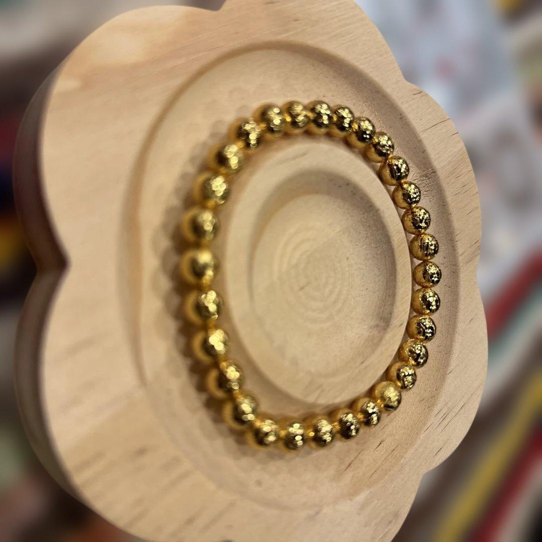 ギベオン隕石　ゴールド　ブレスレット