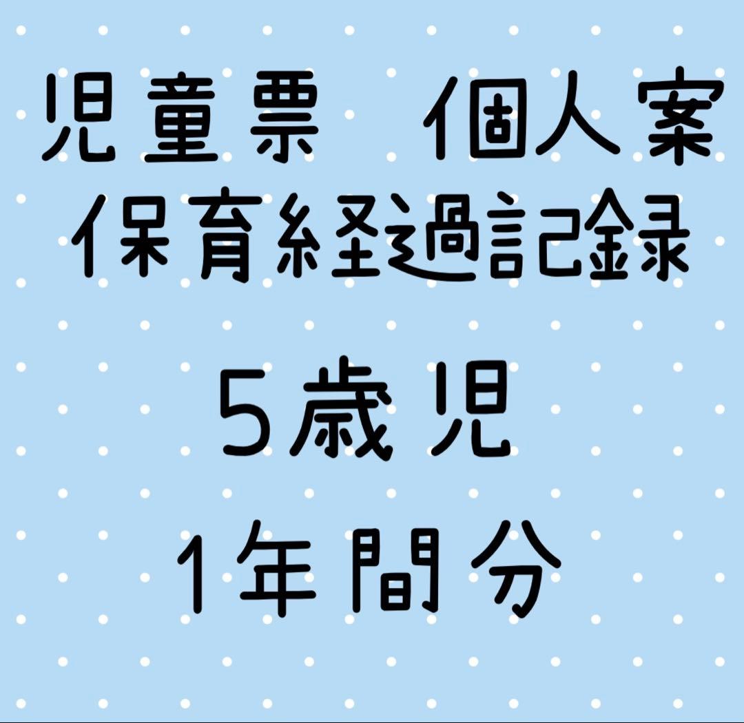 児童票　3.4.5歳児　個人案　個別記録　保育経過記録　保育園　幼稚園　保育要録