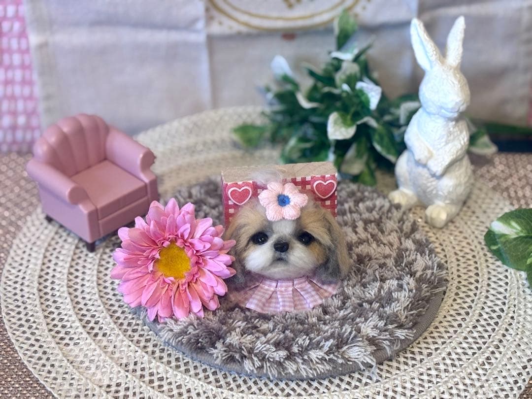 羊毛フェルト♡シーズーちゃん♡ ちくわの雑貨屋さん♡♡♡♡