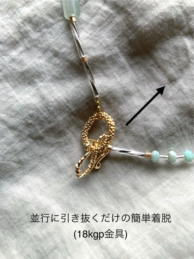 no.48 クリアトパーズと淡水パールのネックレス