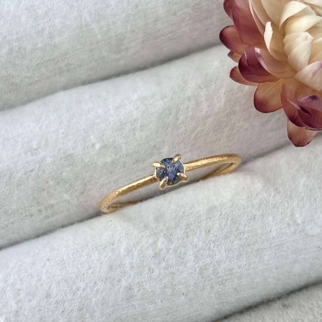 ブルーコーネルピンのフリーサイズリング