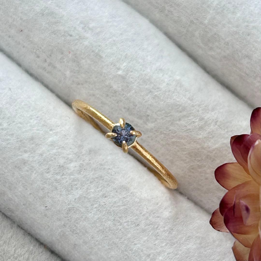 ブルーコーネルピンのフリーサイズリング