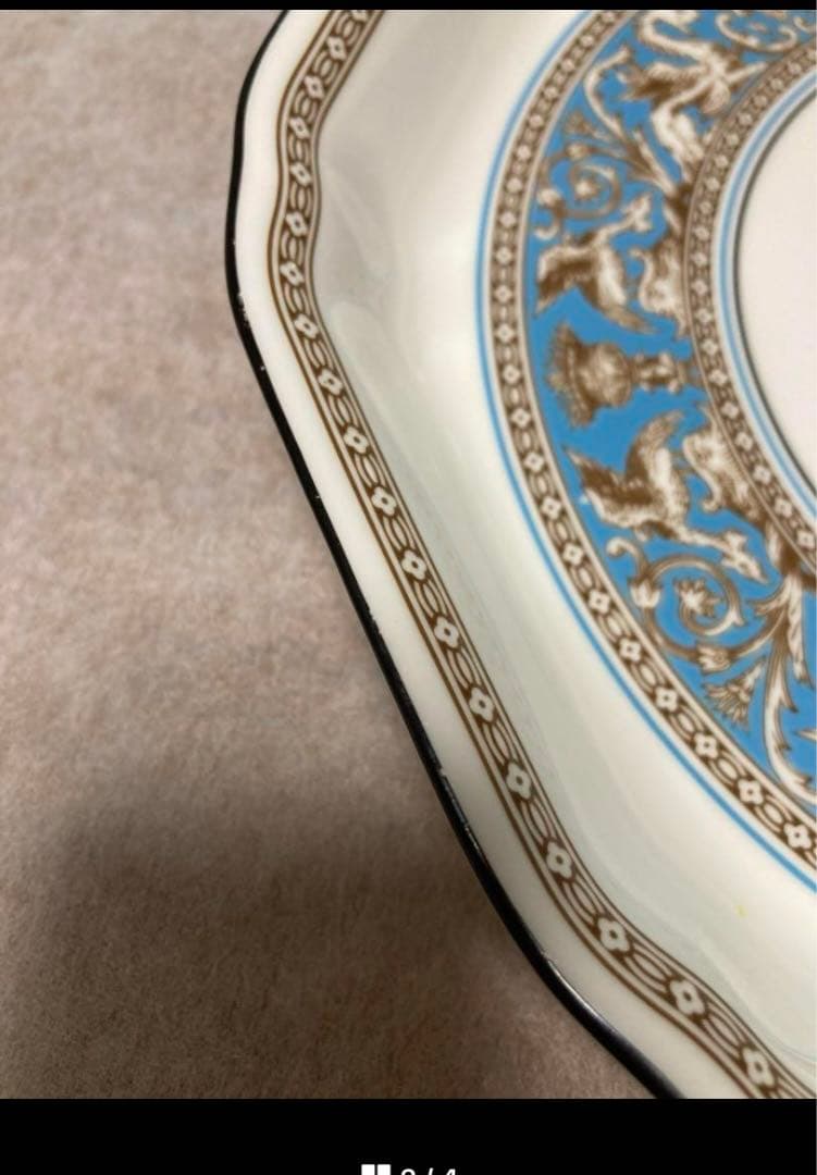 ☆ 2枚FLORENTINE TURQUOISE八角形の皿