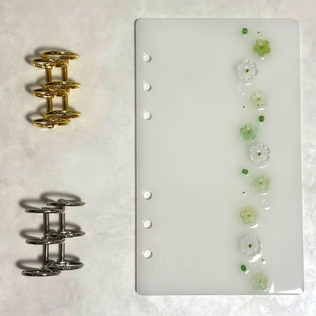 ✨min ✨A6 アクリルレジンバインダー　リング付き×2