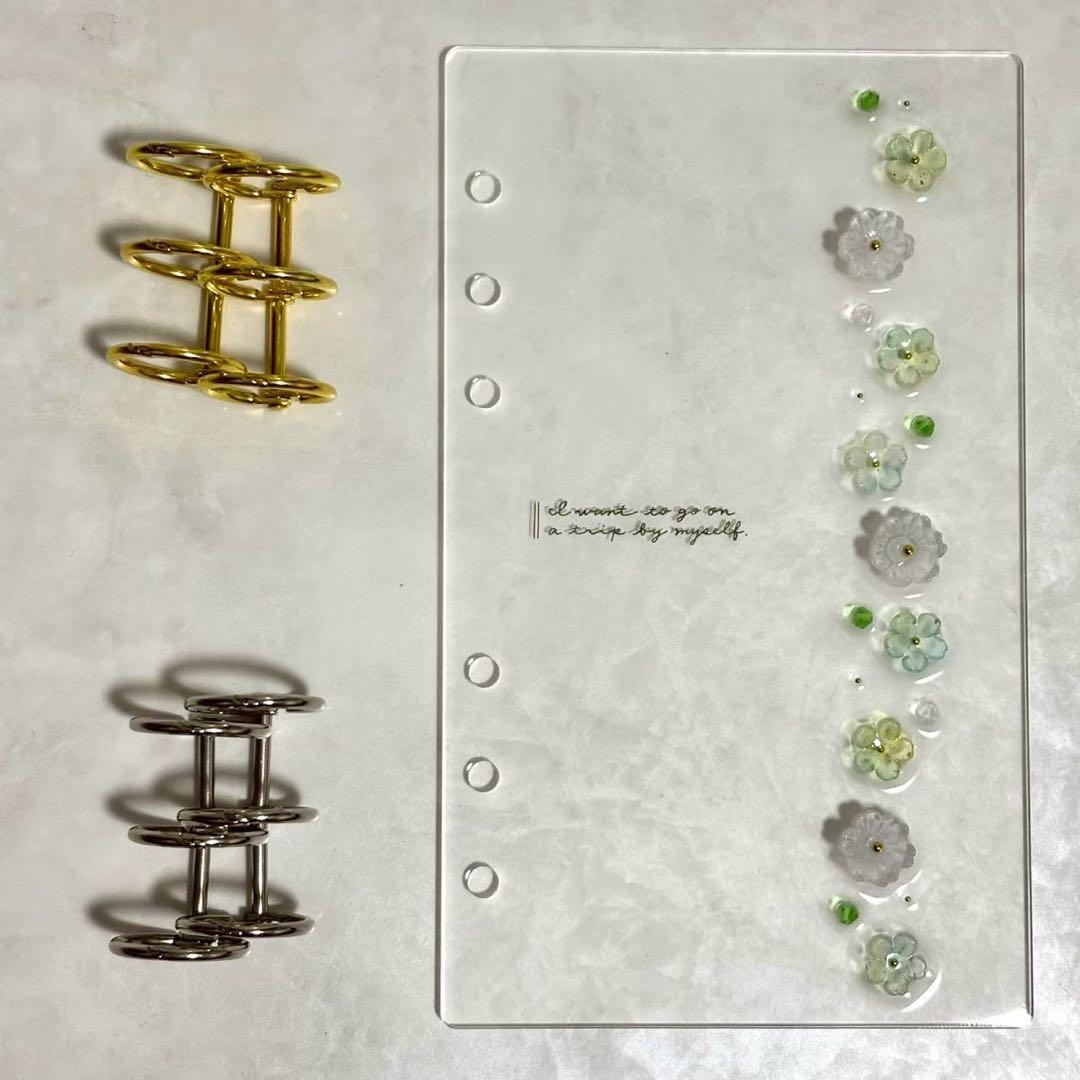 ✨min ✨A6 アクリルレジンバインダー　リング付き×2