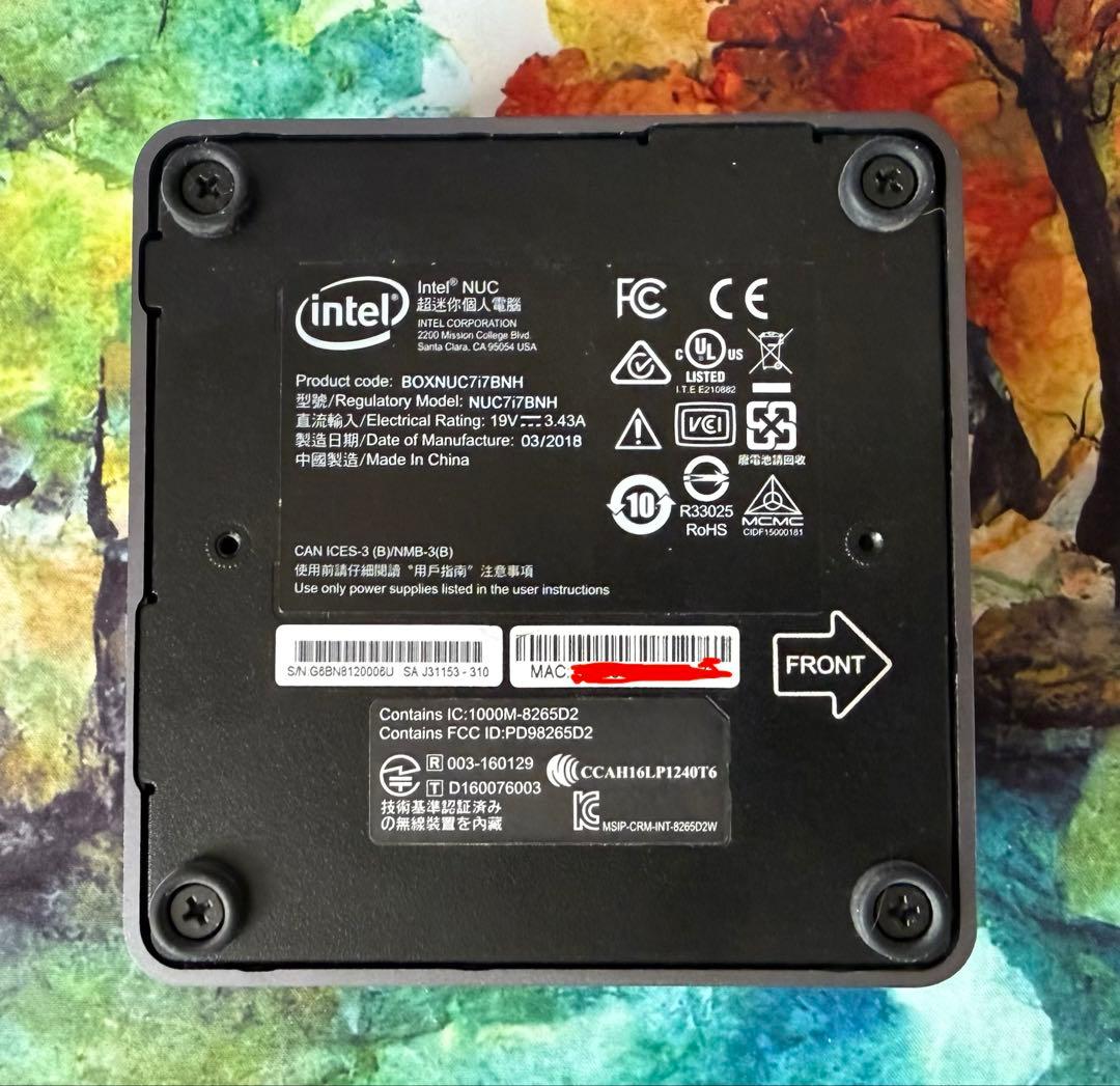 Intel ミニPC NUC7i7BNH DDR4 RAM 16GB付 【現状】