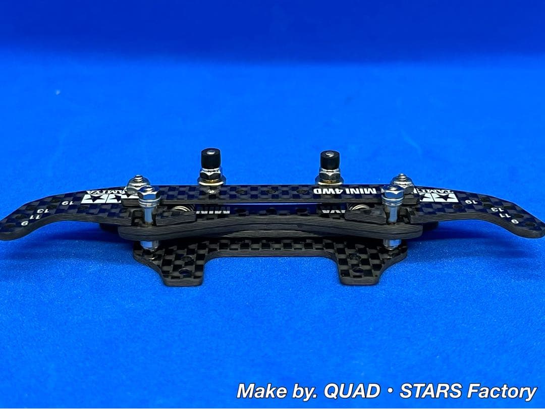 【ミニ四駆・MS用】2軸ATピボット＋1軸アンカー＋リヤスキッド　フルカーボン