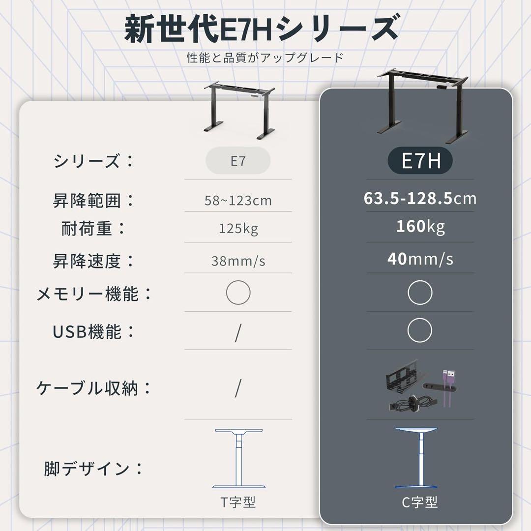Flexispot E7H フレキシスポット天板付き140x70 cm