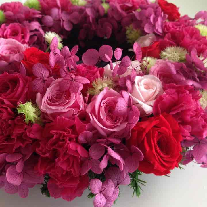 プリザーブドフラワーのリ－ス