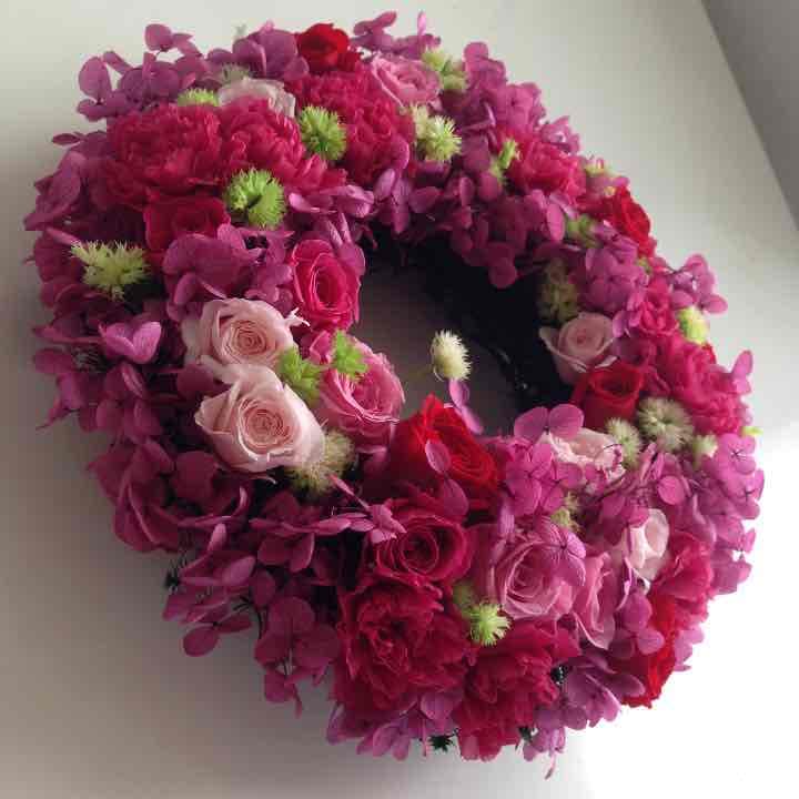 プリザーブドフラワーのリ－ス