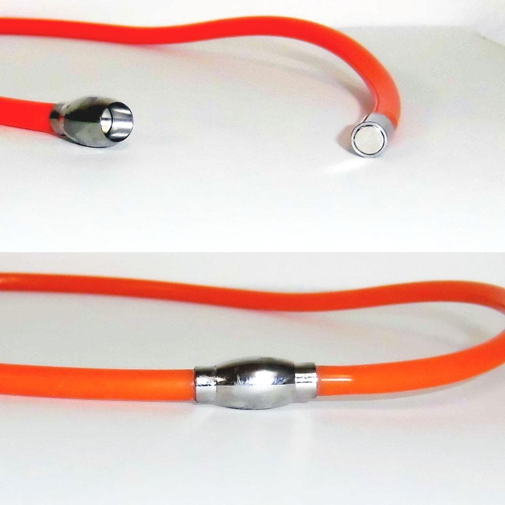 テラヘルツ鉱石を入れたアンクレット 長さ25cm ２本入り オレンジ色