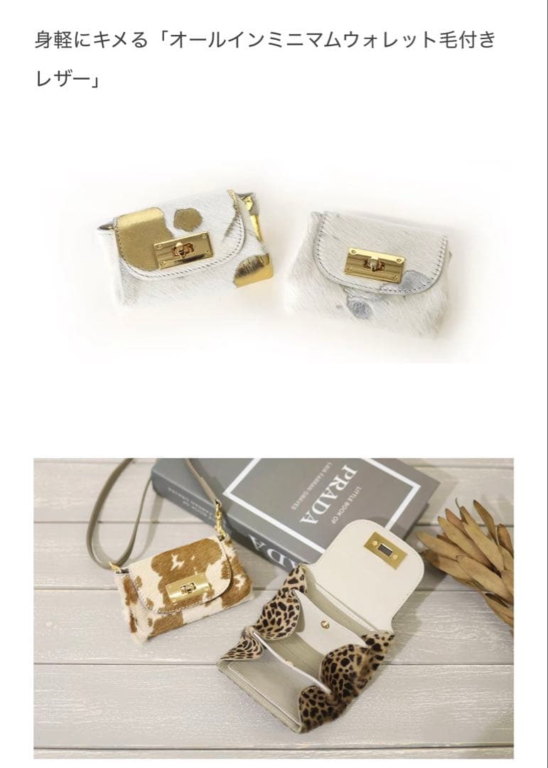 SUPERB (シュパーブ）ミニ財布 牛革イタリアンレザーミニウォレットハラコ