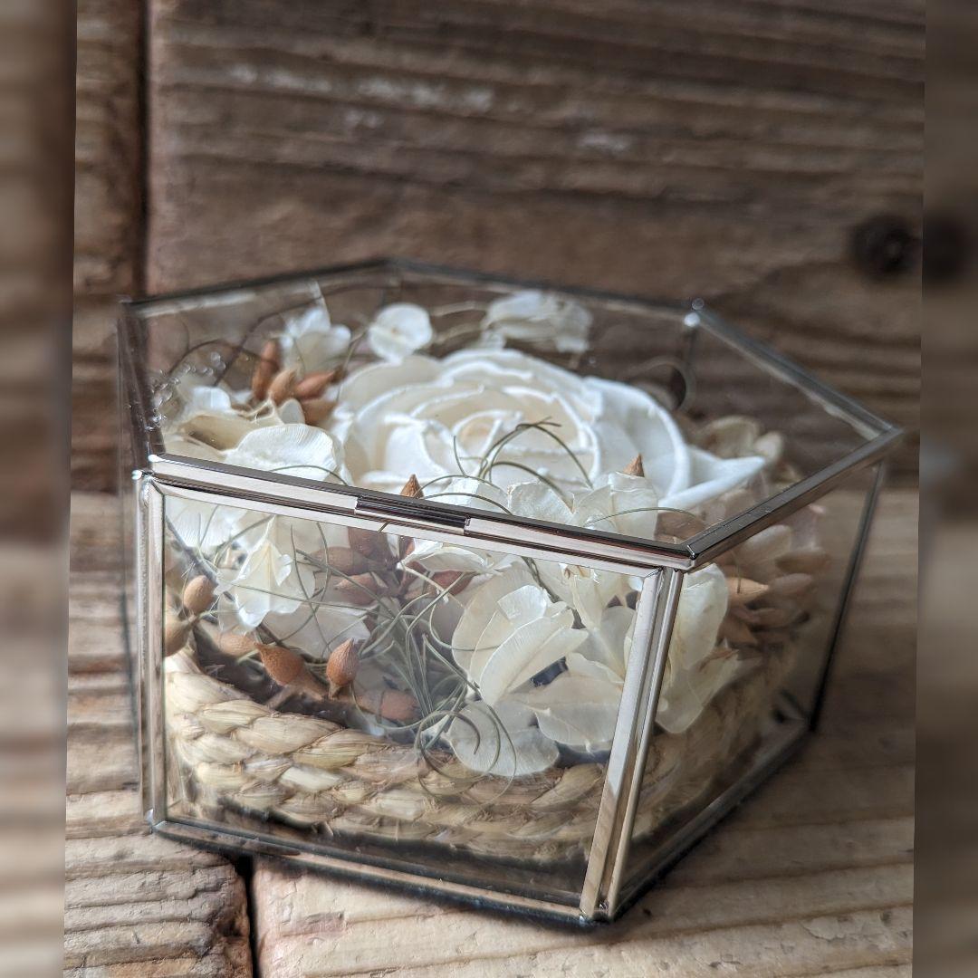 ＊ring pillow or message flowerガラスケースアレンジ