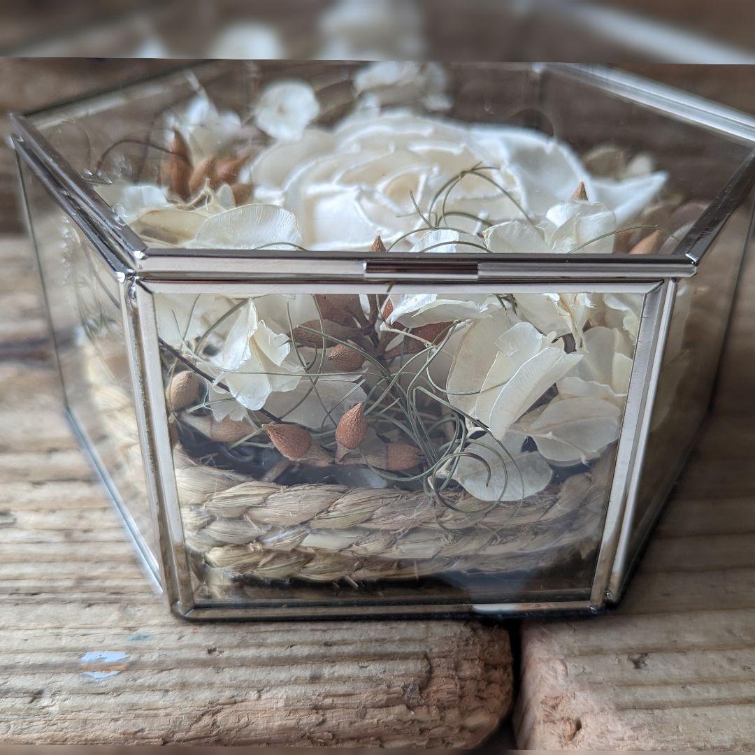 ＊ring pillow or message flowerガラスケースアレンジ