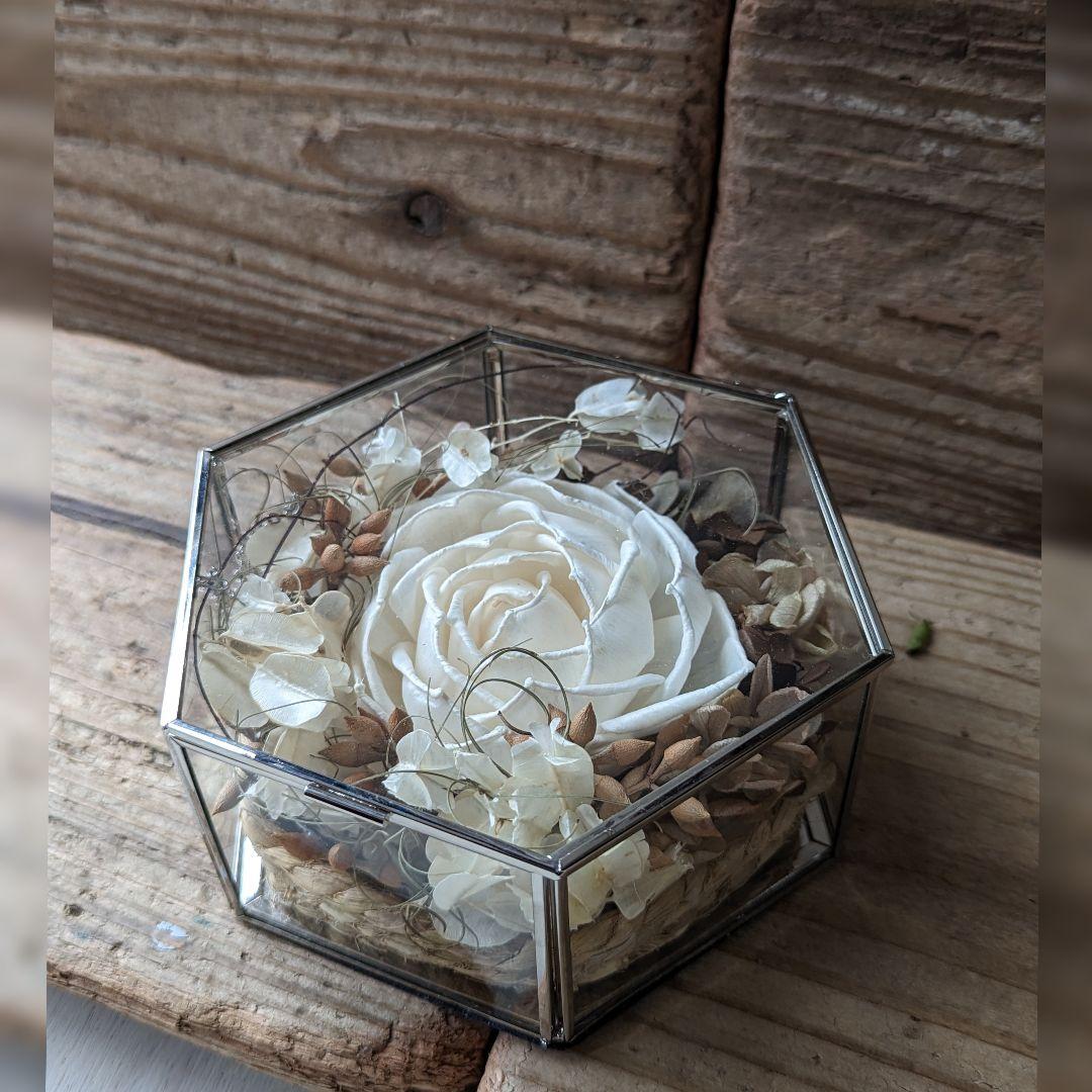 ＊ring pillow or message flowerガラスケースアレンジ