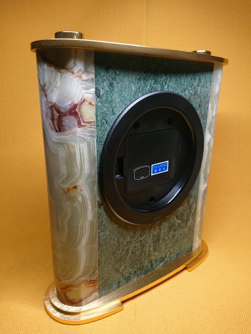 【美品】セイコー　置時計　天然石　置物　インテリア　工芸品　美術品　A4007