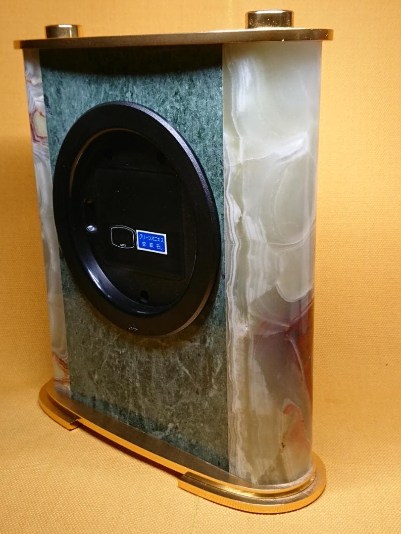【美品】セイコー　置時計　天然石　置物　インテリア　工芸品　美術品　A4007