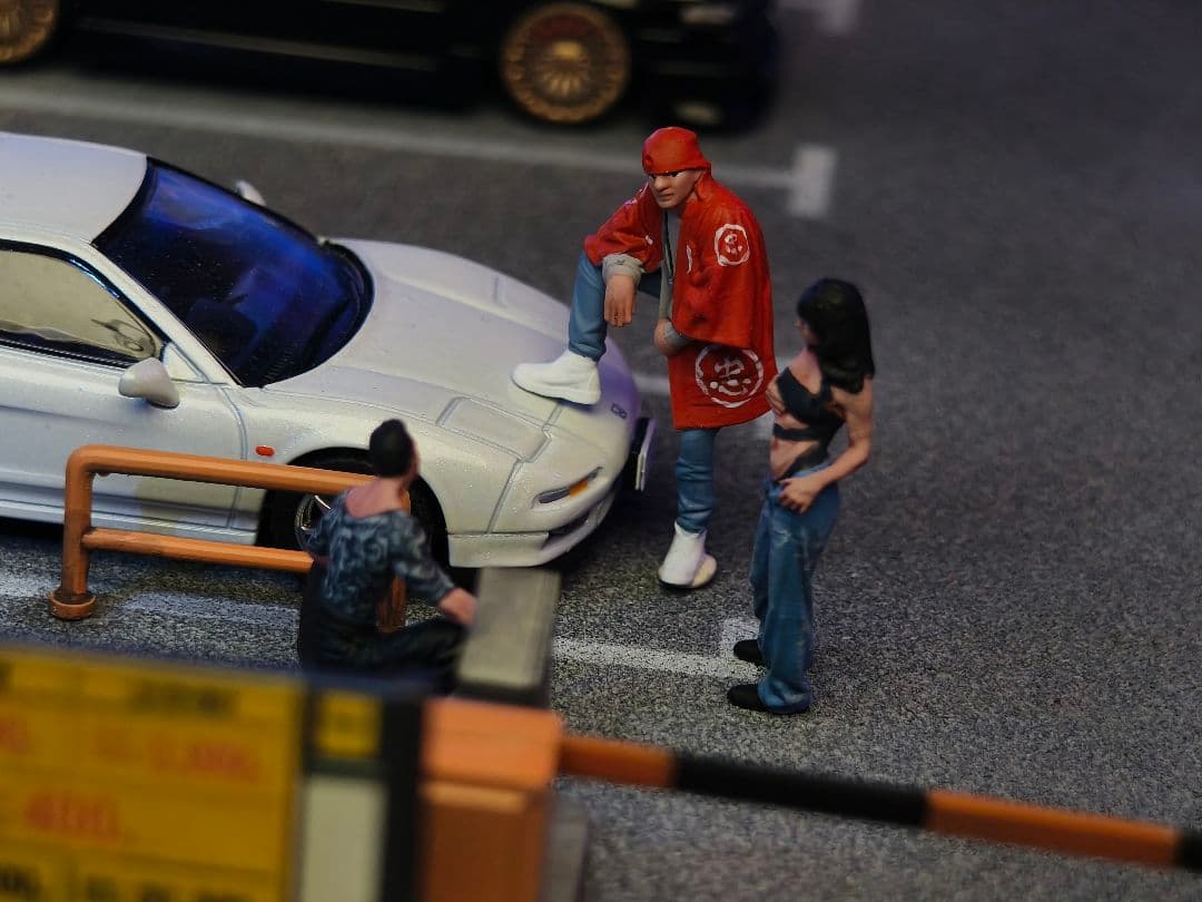 1/64 ジオラマ 日本街並みシーンLED照明付き ディスプレイベース
