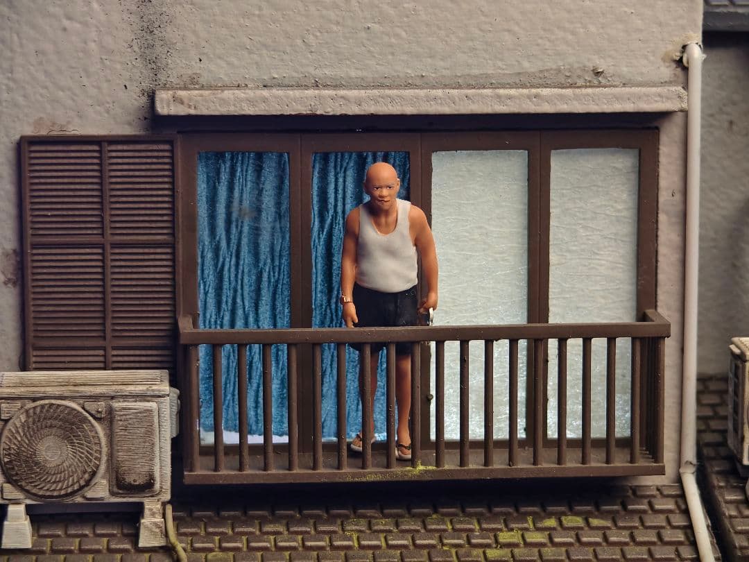 1/64 ジオラマ 日本街並みシーンLED照明付き ディスプレイベース