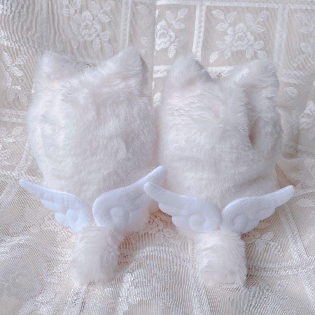 b.53 ぬい服 12cm ちびぐるみ 着ぐるみ お座り にじぱぺ 白ねこセット