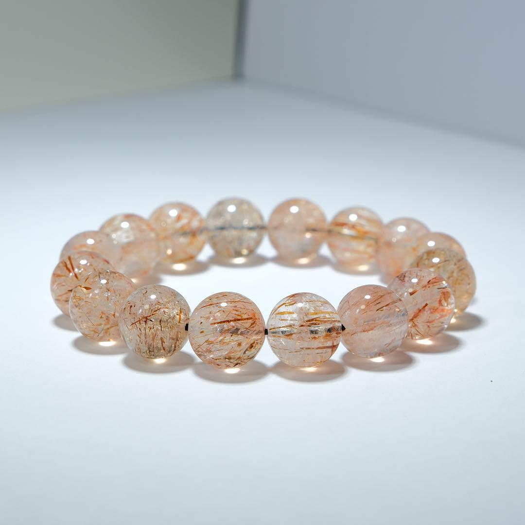ブラックゴールドスーパーセブン 13ｍm 虹入り 針多め 天然石 ブレスレット