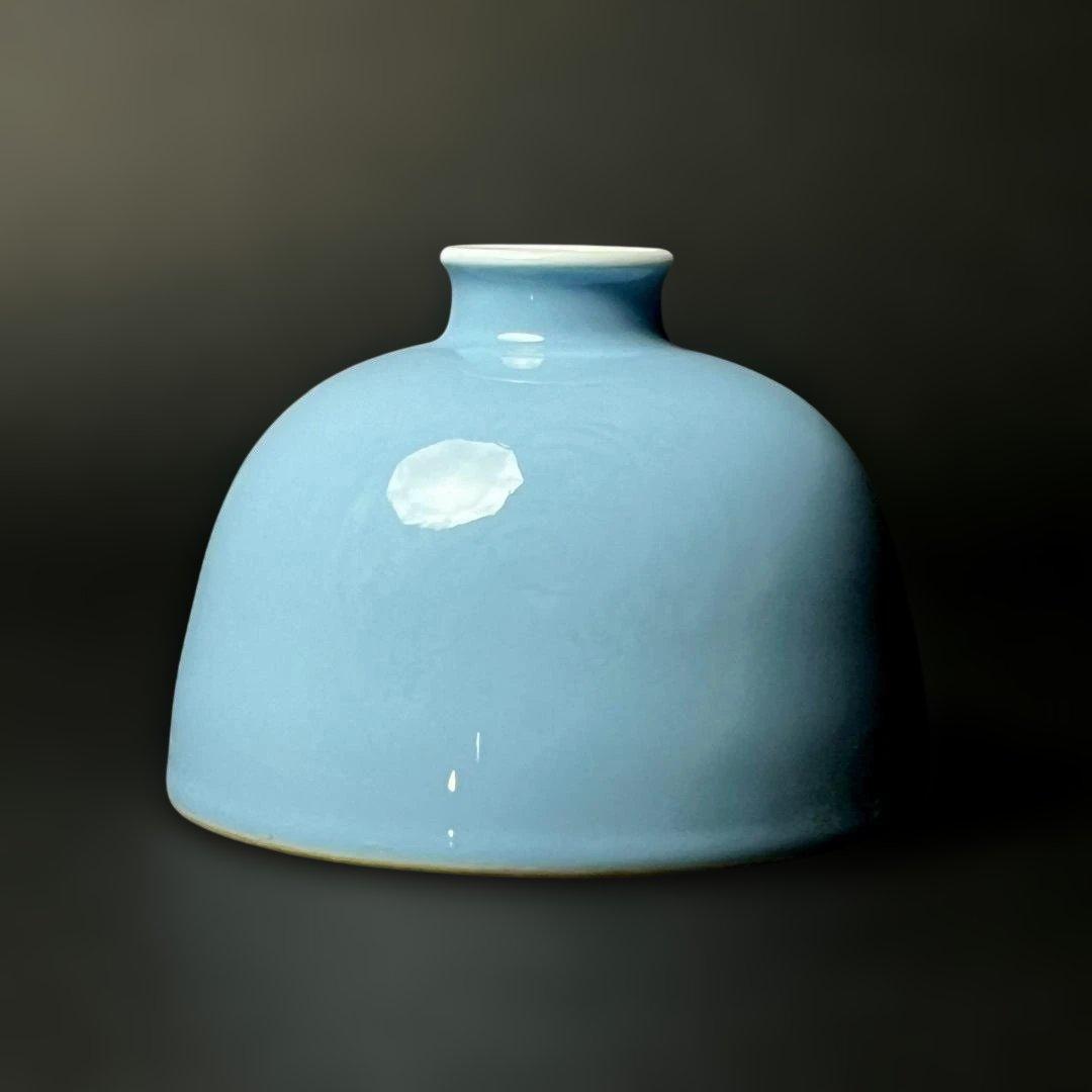 唐物 天青釉暗刻龍紋太白尊 大清康煕年製 款 中国美術 古玩 SH27