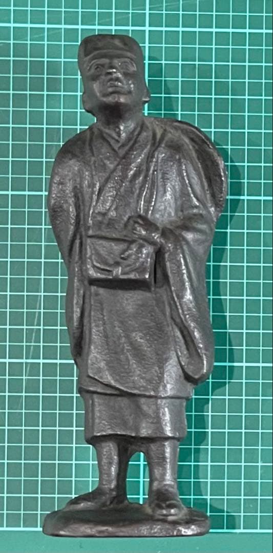 江戸時代の僧侶/歌人 越後の僧侶 良寛和尚像 銅製 托鉢