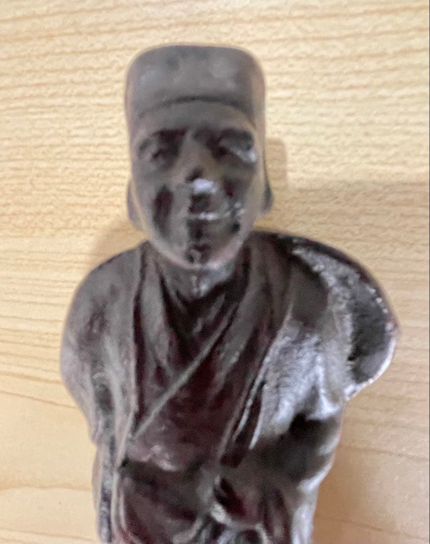 江戸時代の僧侶/歌人 越後の僧侶 良寛和尚像 銅製 托鉢