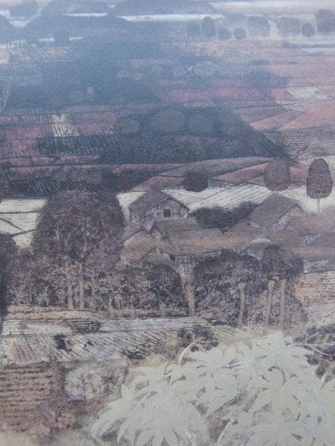 西久松吉雄、【黄砂】、希少な額装用画集画、新品高級額 額装付、状態良好