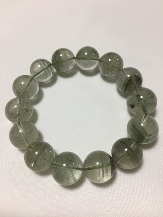 グリーンファントム ブレスレット 大玉 幽霊水晶 パワーストーン 16.5mm