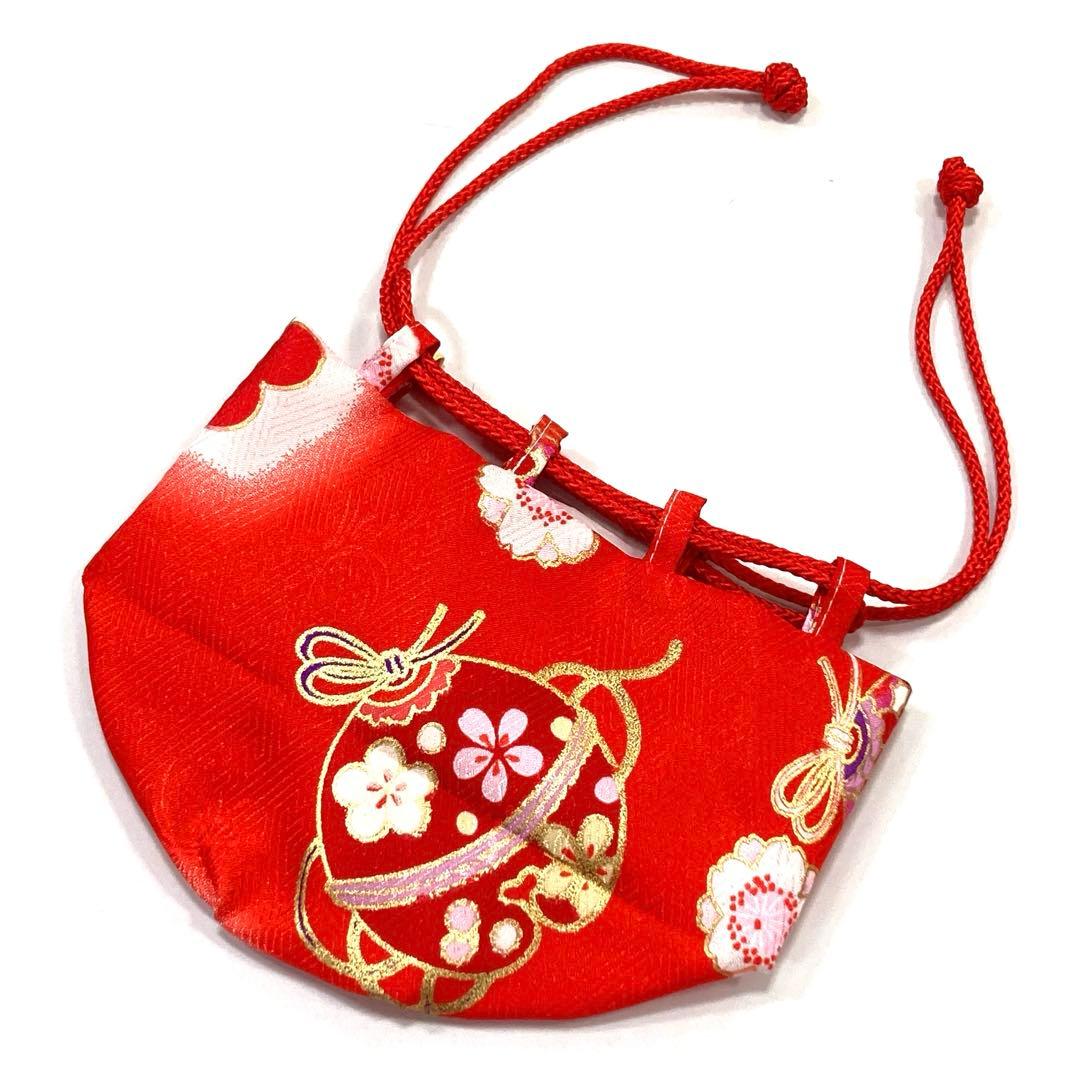 ☆新品未使用☆七五三 女の子3歳 着物　赤系鈴・花模様被布コート6点セット h1