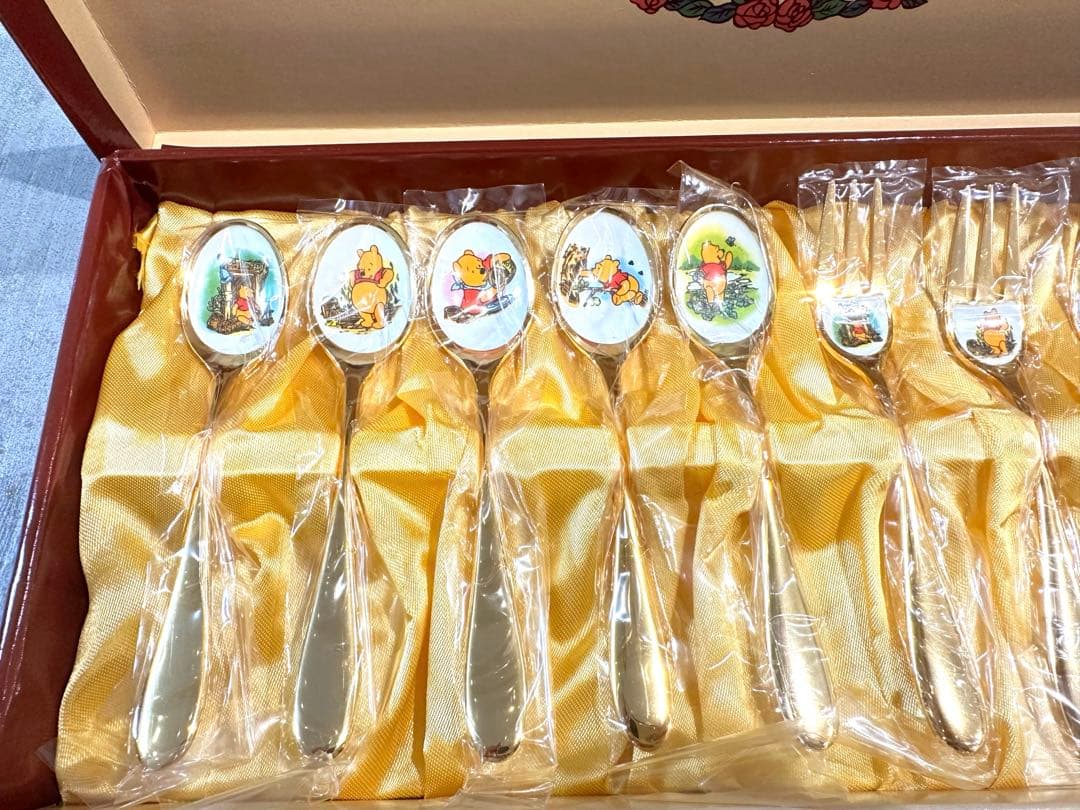 ディズニー プーさん カトラリーセット 皿中七宝 ゴールド