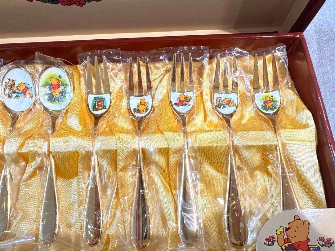 ディズニー プーさん カトラリーセット 皿中七宝 ゴールド