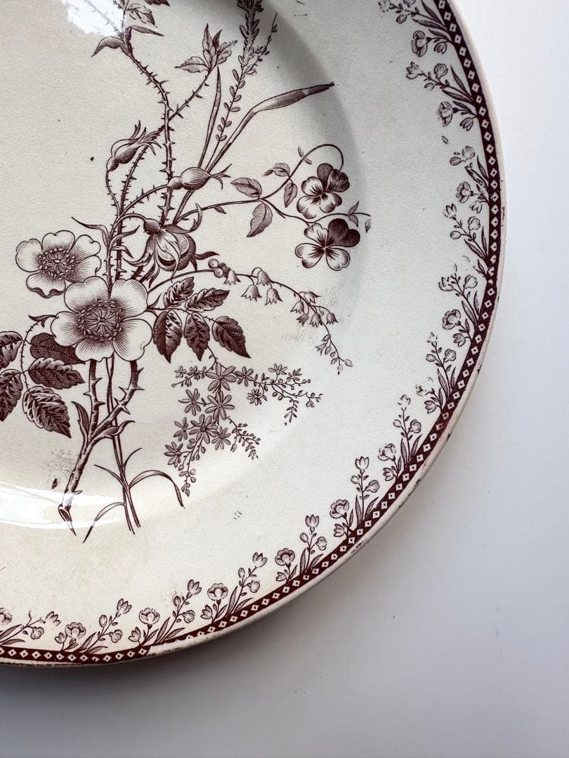 pexonne ペクソンヌ　フランス　アンティークプレート　皿　平皿　ブロカント