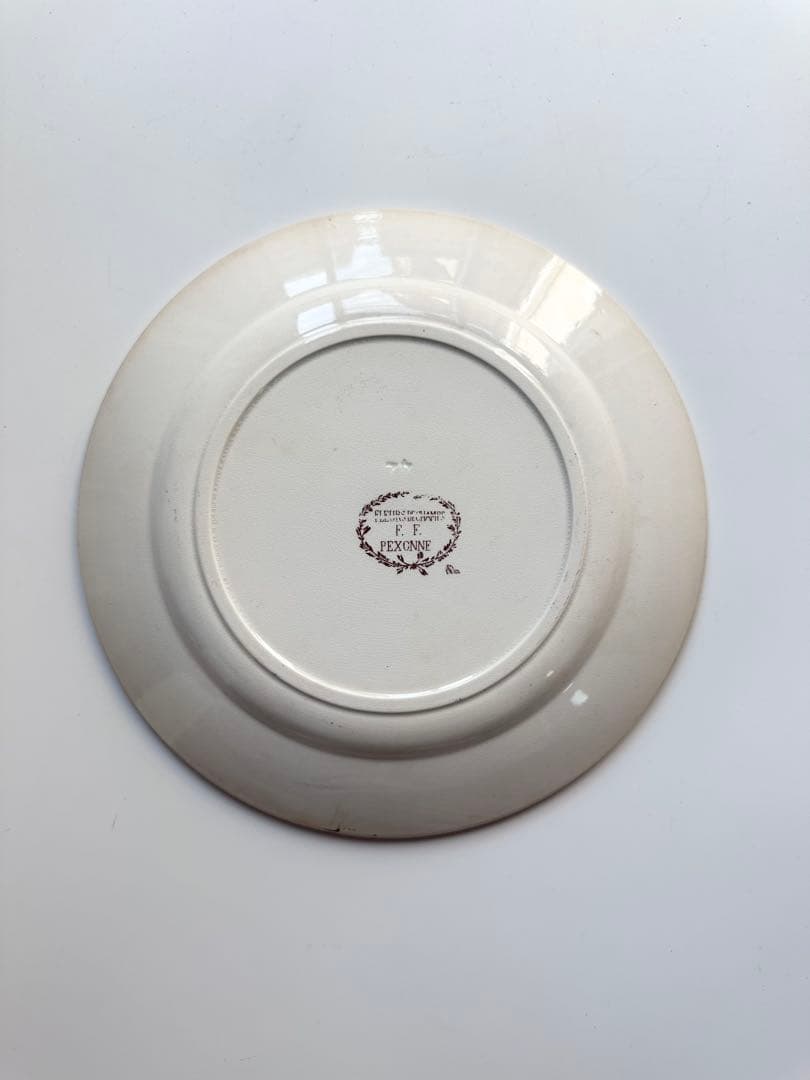 pexonne ペクソンヌ　フランス　アンティークプレート　皿　平皿　ブロカント