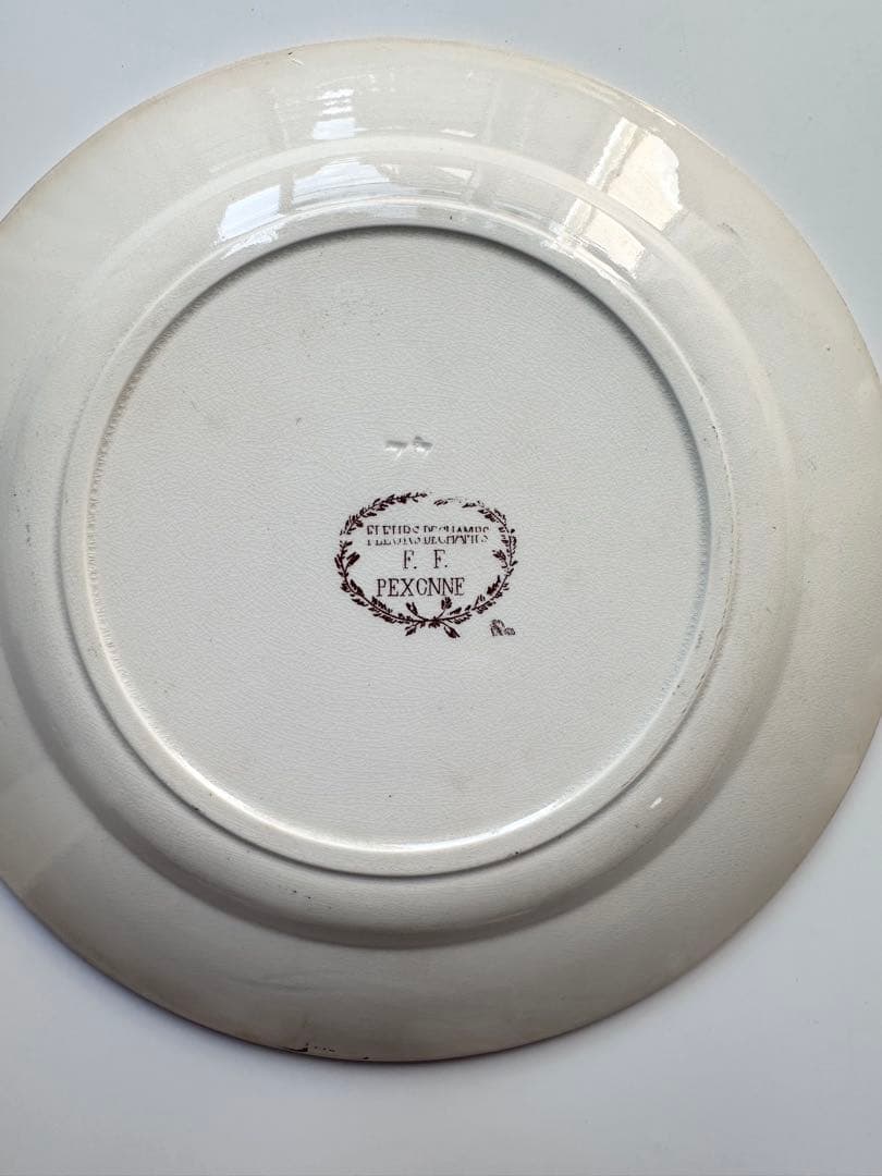 pexonne ペクソンヌ　フランス　アンティークプレート　皿　平皿　ブロカント