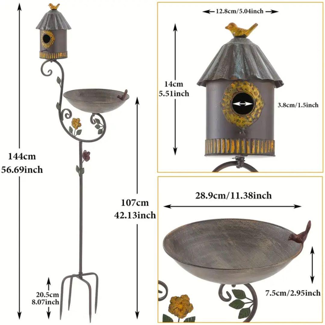 新品　アイアン製バードフィーダー　大型ガーデンオーナメント　小鳥バードバス