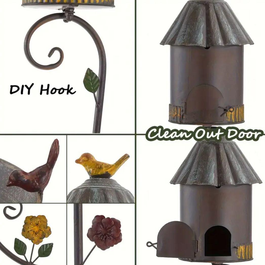 新品　アイアン製バードフィーダー　大型ガーデンオーナメント　小鳥バードバス