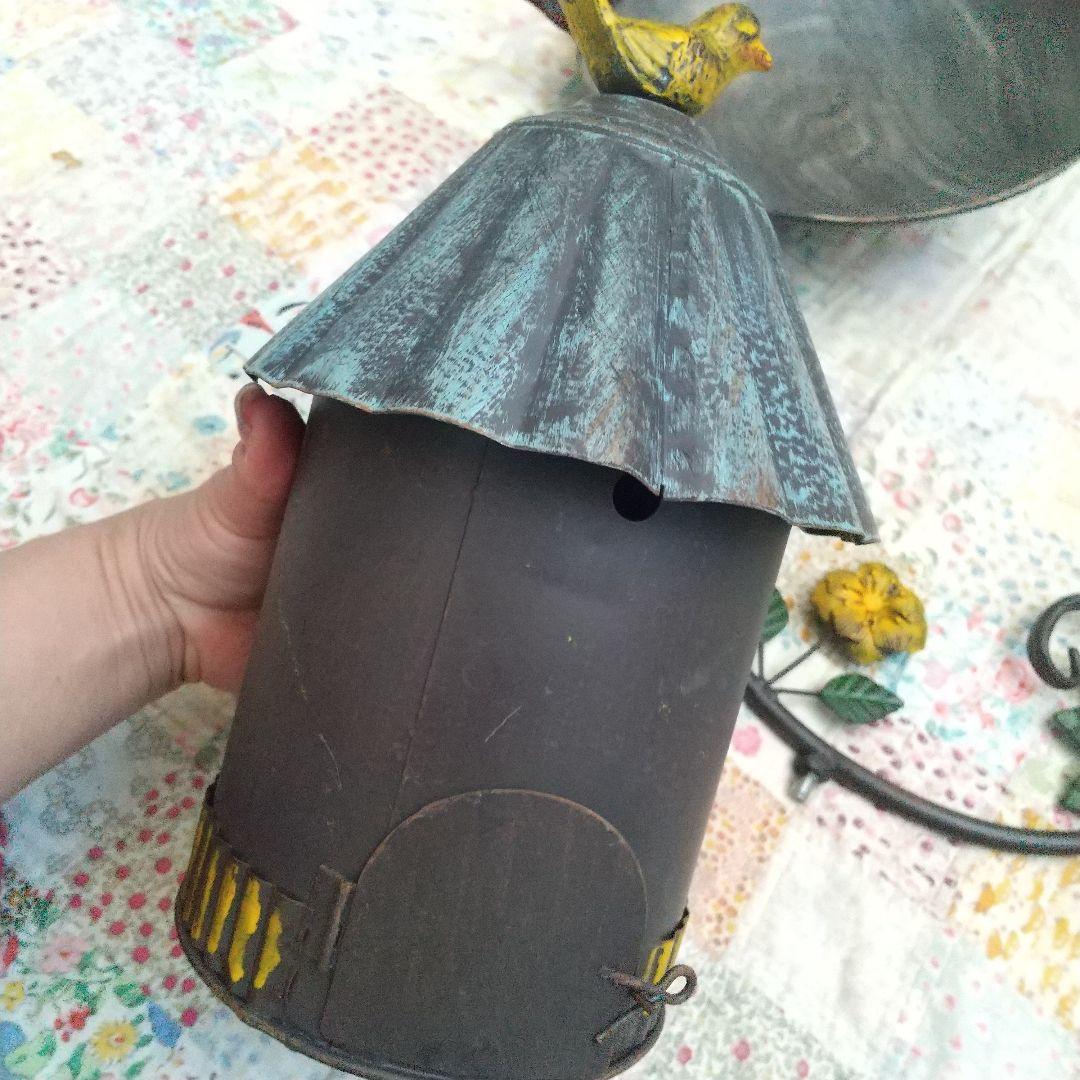 新品　アイアン製バードフィーダー　大型ガーデンオーナメント　小鳥バードバス