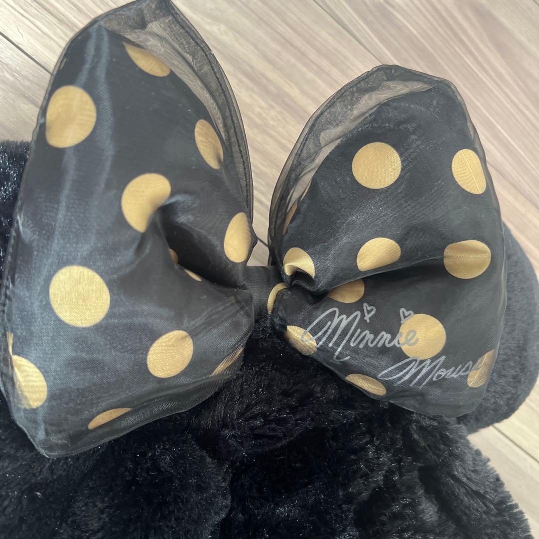 ディズニー　ミニー　ファンキャップ　ブラック　リボン　水玉