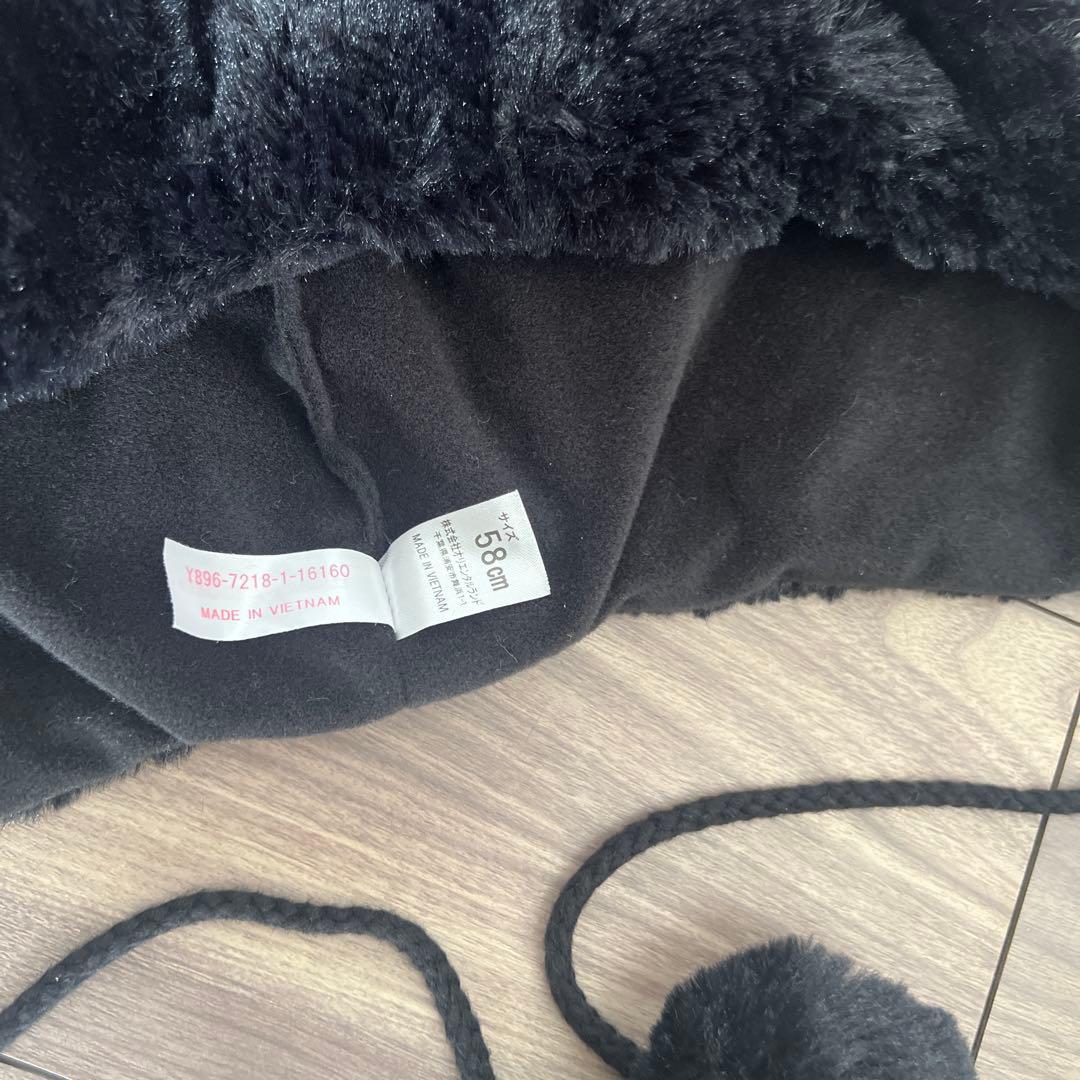 ディズニー　ミニー　ファンキャップ　ブラック　リボン　水玉