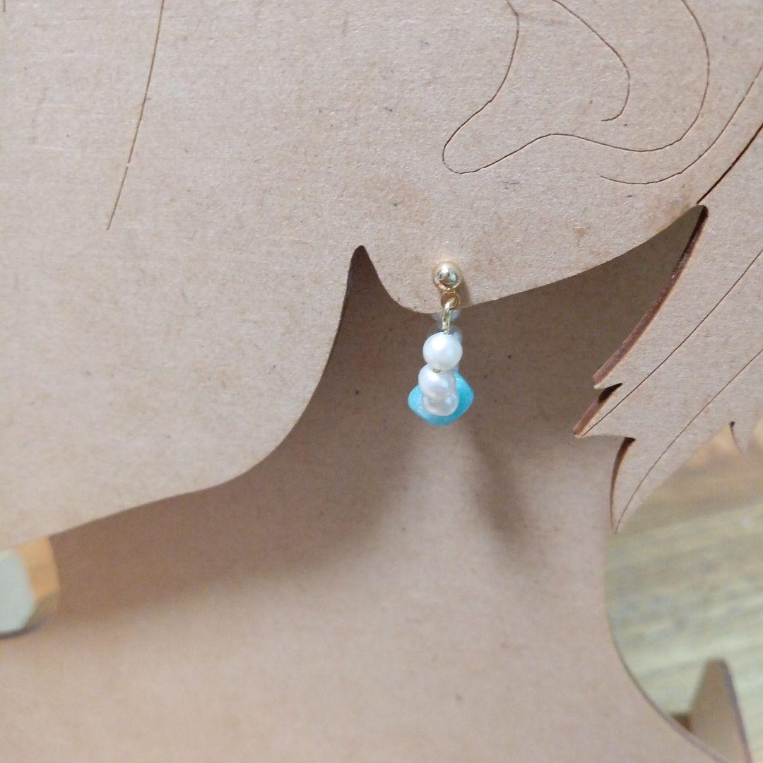 1503 癒しを与える✨️　淡水パール　アマゾナイトピアス　ハンドメイド